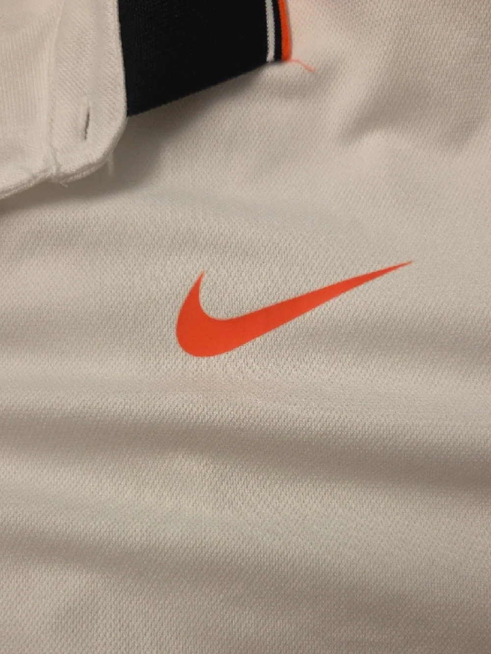 2015 Roger Federer Edition Nike White Polo with Black‎ Collar and Orange Swoosh